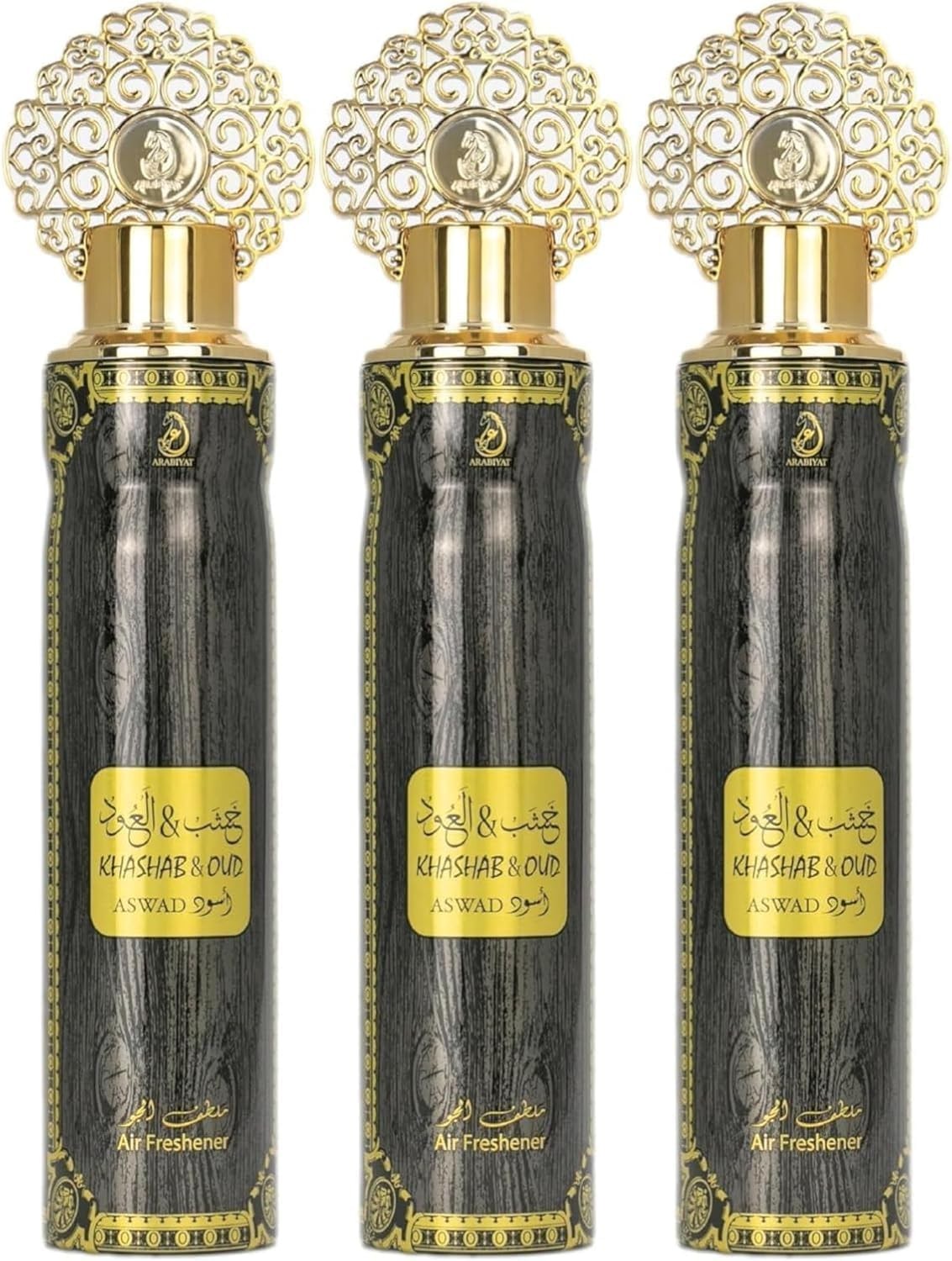 Arabiyat Khashab Oud Aswad Air Freshener, 300ml, Pack of 3 Made in UAE